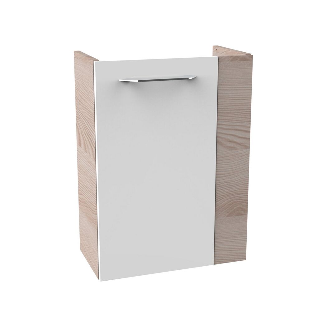 Waschbeckenunterschrank 'SBC' braun, weiß glänzend 44 x 60 x 24,3 cm links