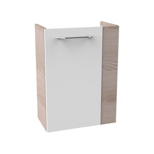 Waschbeckenunterschrank 'SBC' braun, weiß glänzend 44 x 60 x 24,3 cm links