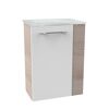 Waschbeckenunterschrank 'SBC' braun, weiß glänzend 44 x 60 x 24,3 cm links