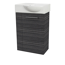 Waschbeckenunterschrank 'SBC' braun matt 44 x 60 x 24,3 cm rechts
