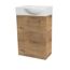 Waschbeckenunterschrank mit Waschbecken und Türgriff