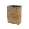 Waschbeckenunterschrank mit schwarzem Waschbecken