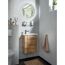 Waschbeckenunterschrank mit Spiegel und Handtuch