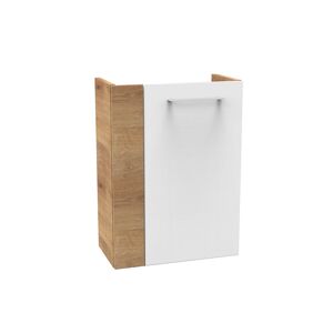 Waschbeckenunterschrank 'SBC' braun, weiß glänzend 44 x 60 x 24,3 cm rechts