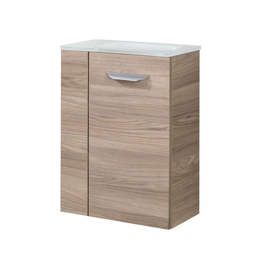 Waschbeckenunterschrank 'SBC' braun matt 44 x 60 x 24,3 cm rechts