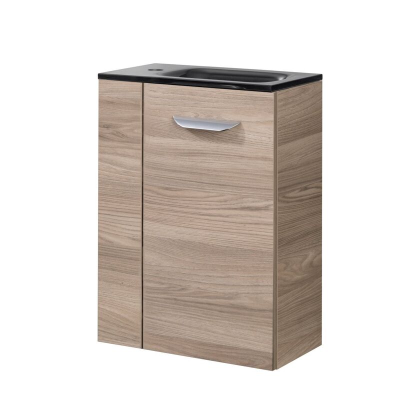 Waschbeckenunterschrank 'SBC' braun matt 44 x 60 x 24,3 cm rechts