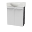 Waschbeckenunterschrank 'SBC' braun, weiß glänzend 52 x 60 x 24,3 cm