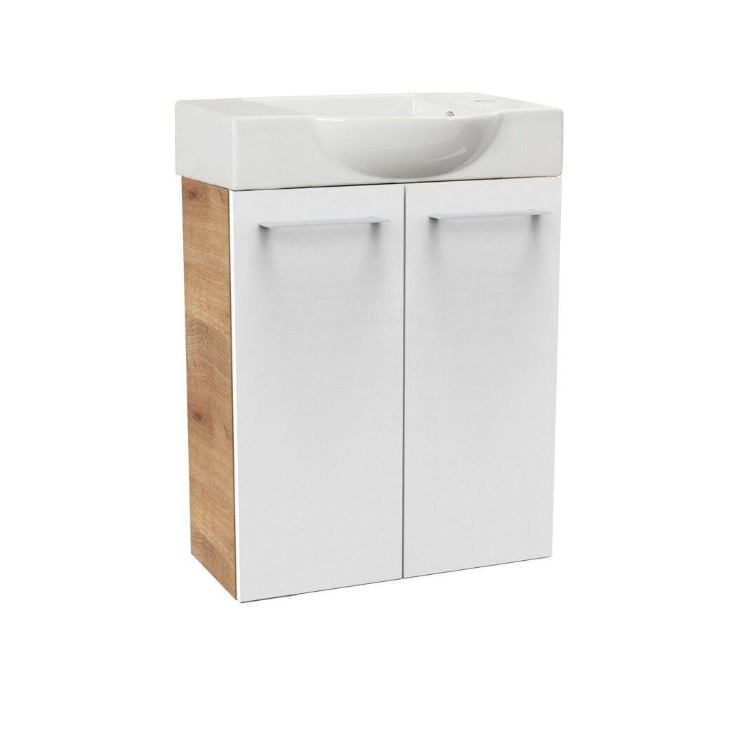 Waschbeckenunterschrank mit zwei Türen und Waschbecken