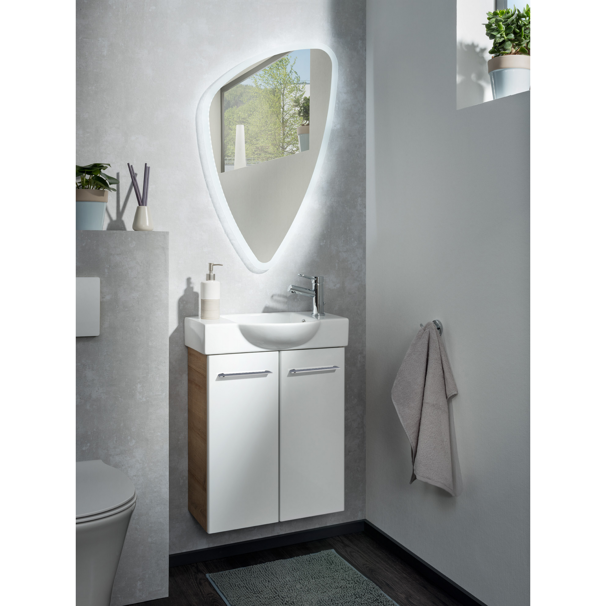 Waschtischunterschrank 'SBC' asteiche/weiß 52 x 60 x 24,3 cm + product picture