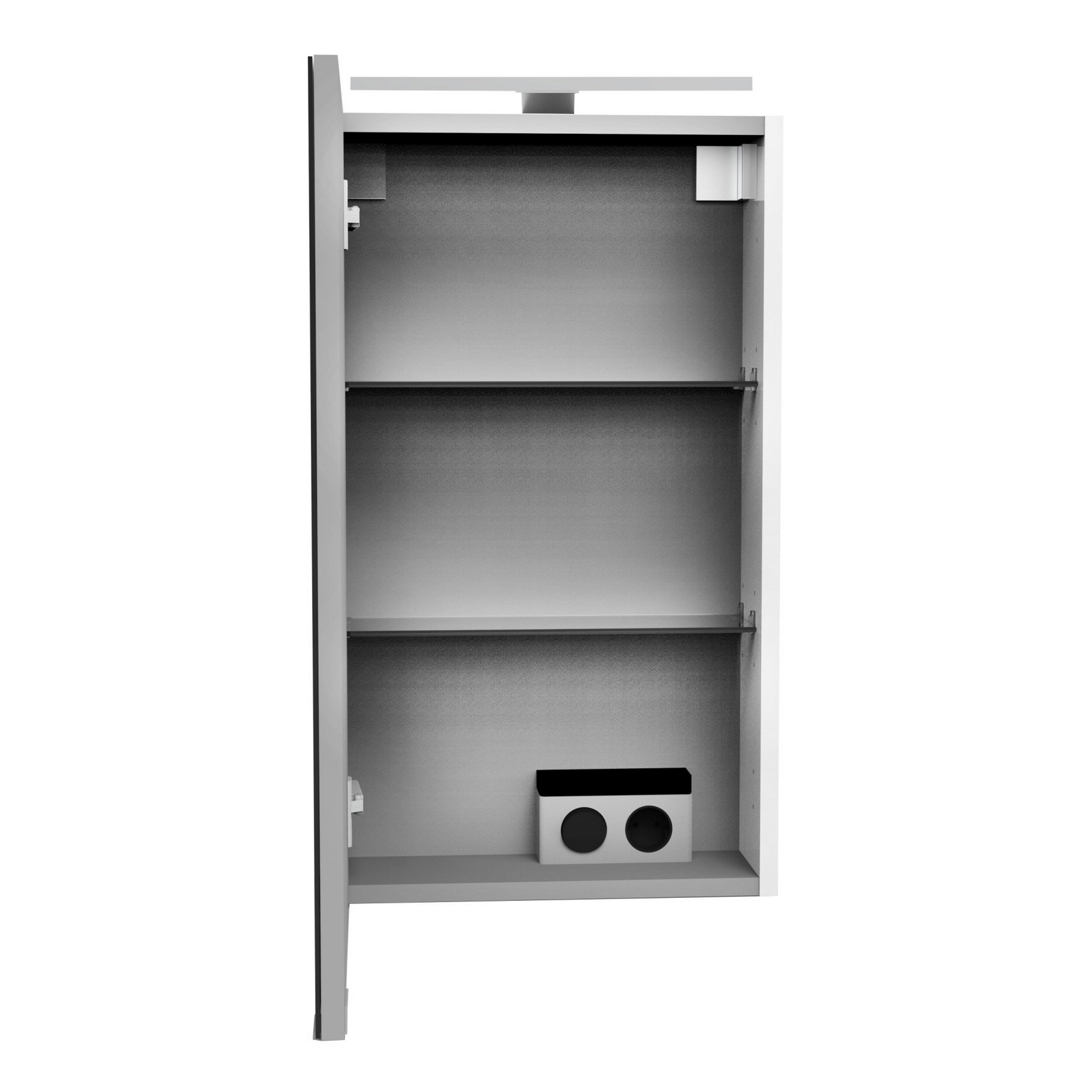 LED-Spiegelschrank 'SBC' weiß matt 40 x 68 x 15,3 cm links