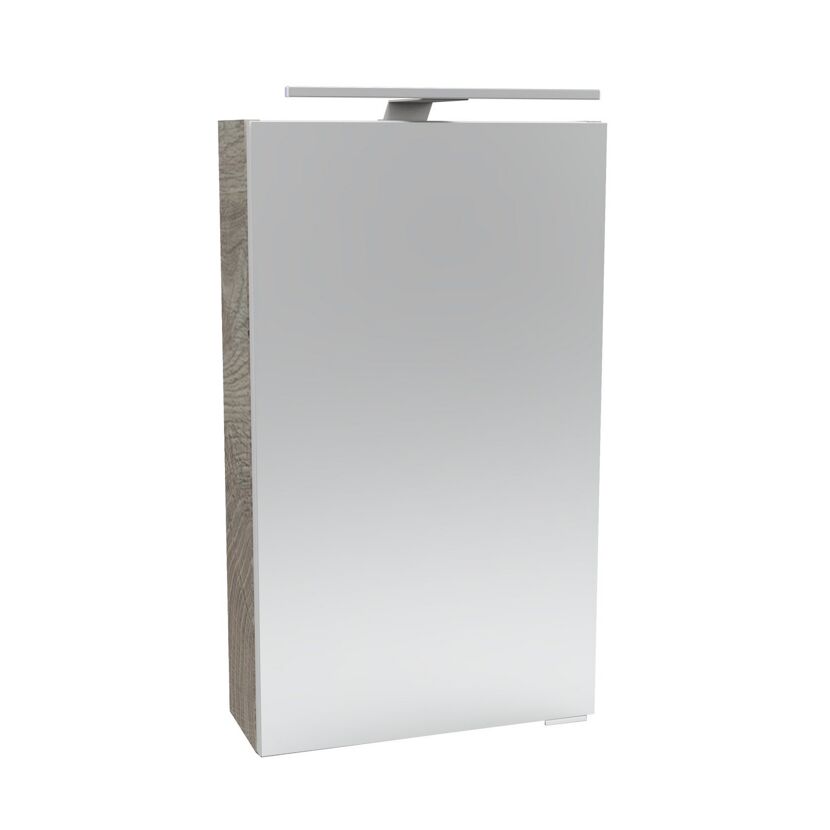 Badezimmerschrank mit Spiegeltür und Lampe