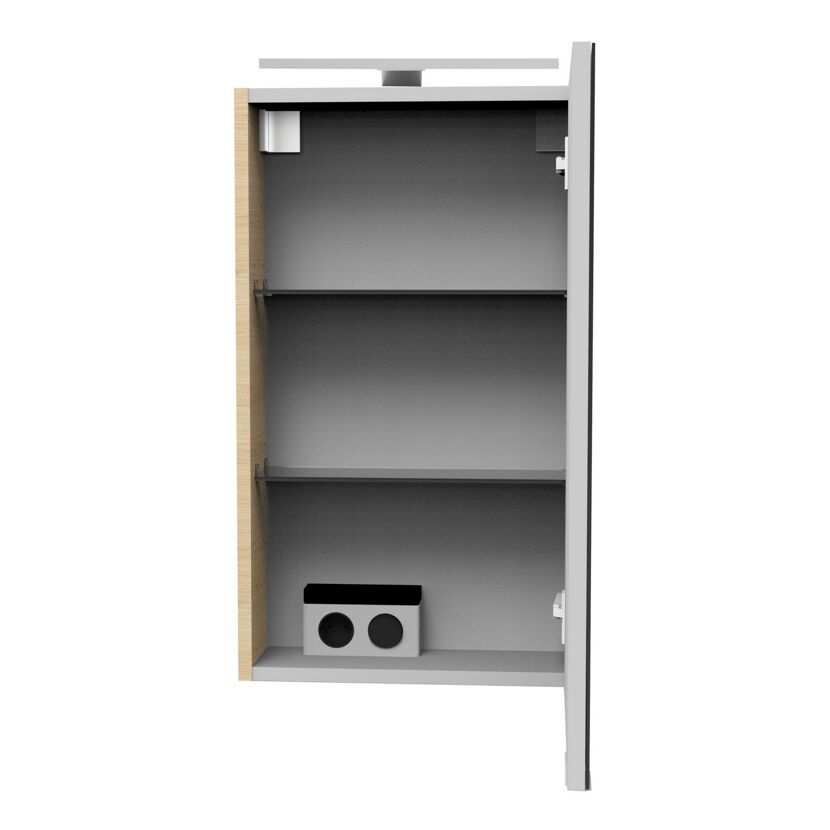 Geöffneter Spiegelschrank SBC SPS mit zwei Steckdosen