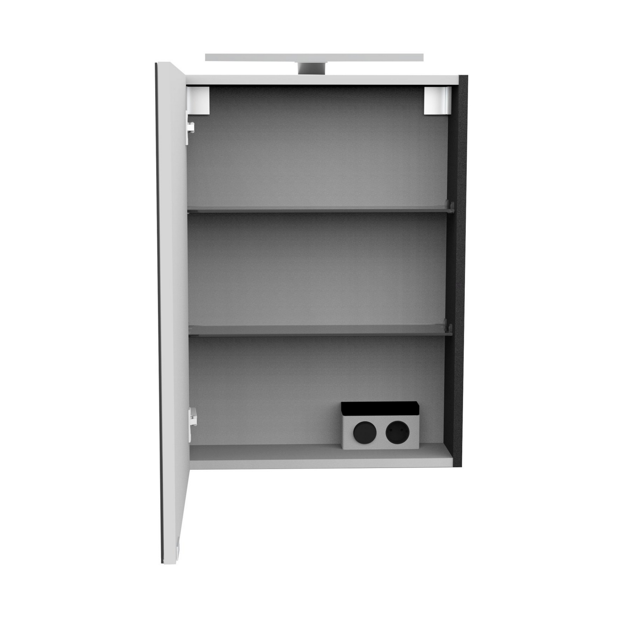 LED-Spiegelschrank 'SBC' anthrazit 50 x 68 x 15,3 cm links + product picture