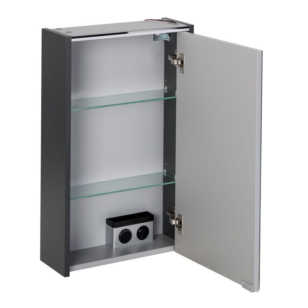 LED-Spiegelschrank 'Denver' anthrazit 42 x 68,5 x 16 cm