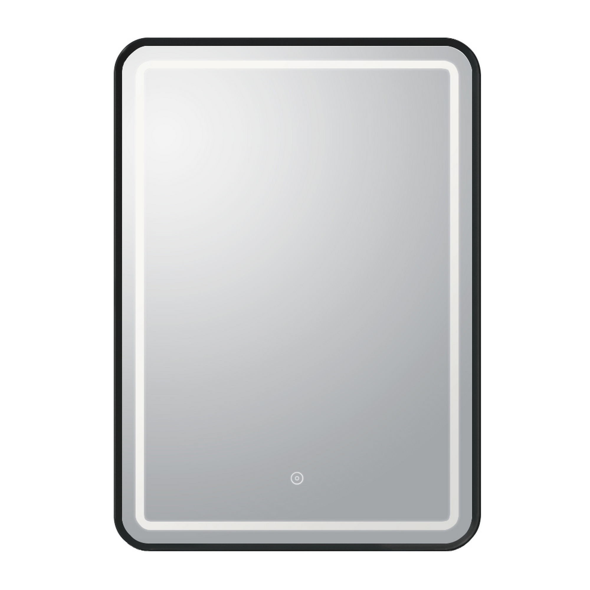 LED-Spiegel 'Nakia' matt schwarz 50 x 70 cm, mit Touch Sensor 1400 lm + product picture
