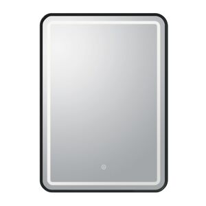 LED-Spiegel 'Nakia' matt schwarz 50 x 70 cm, mit Touch Sensor 1400 lm
