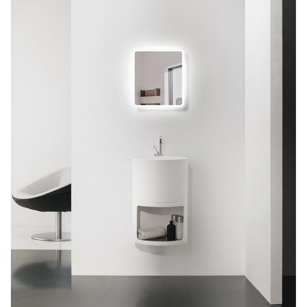 Waschbecken mit Spiegel und Hocker