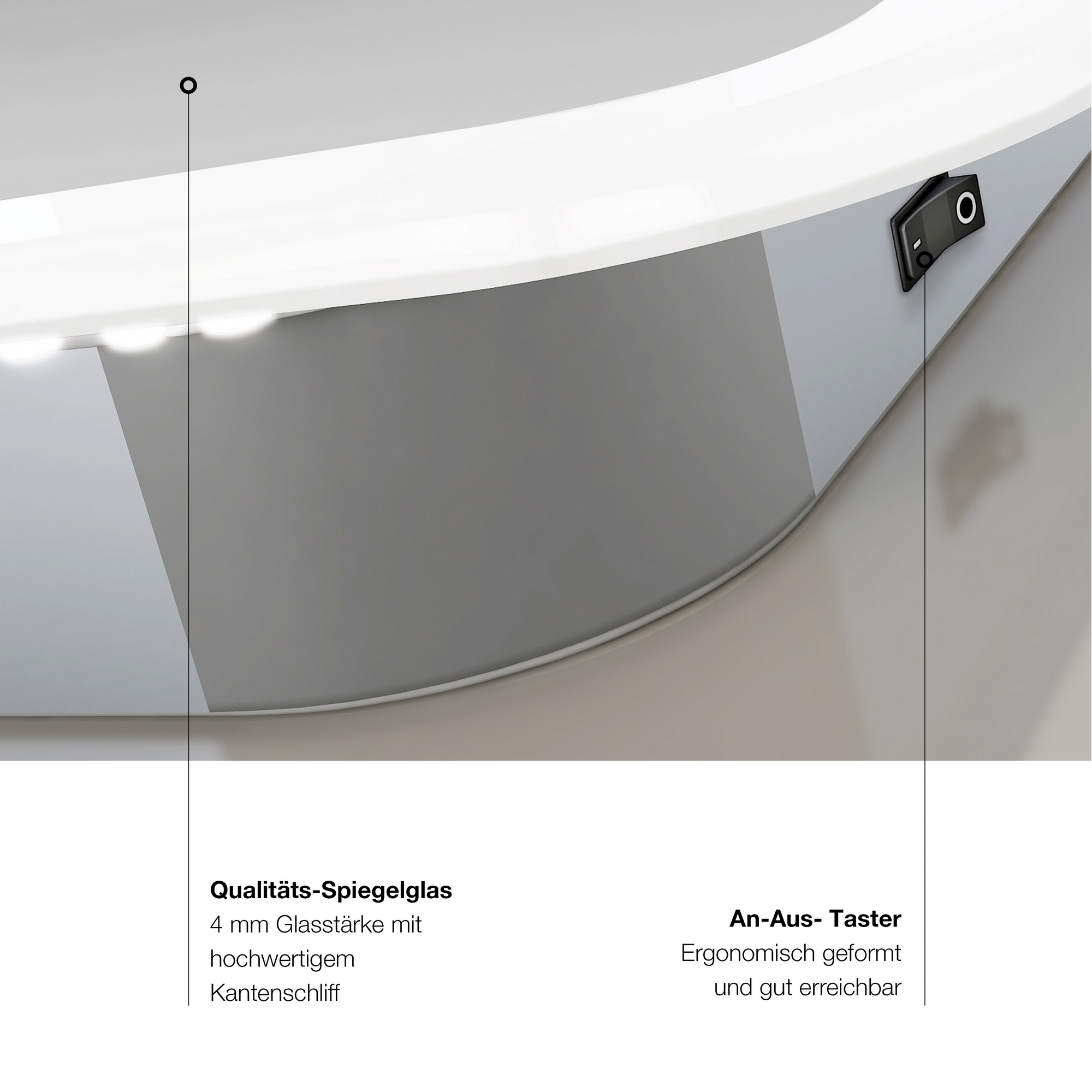 LED-Spiegel 'Silver Sunshine' 80 x 60 cm + product picture
