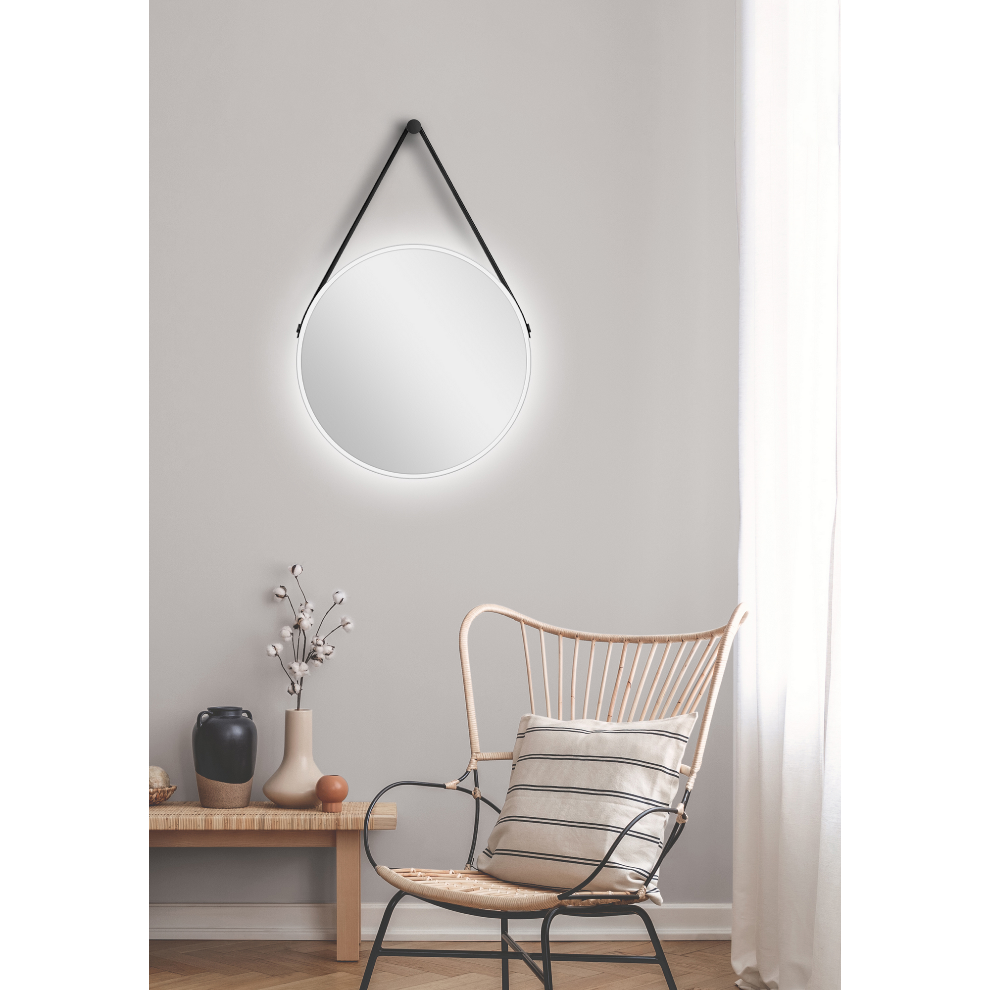 LED-Spiegel 'Silver Barbier' kupfer Ø 50 cm + product picture