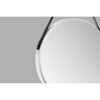 Runder Spiegel mit schwarzem Lederriemen