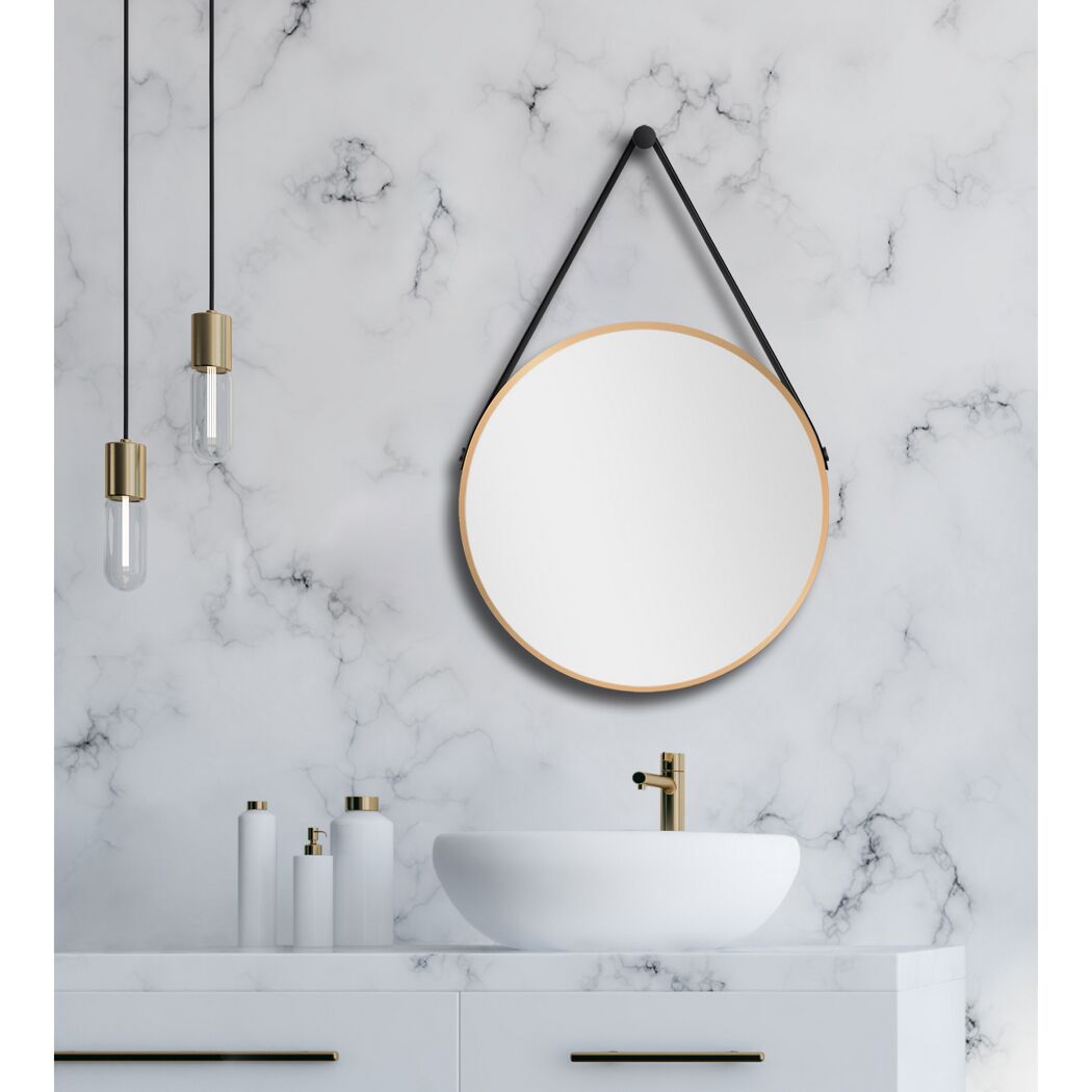 Badspiegel 'Silver Coiffeur' goldfarben Ø 50 cm