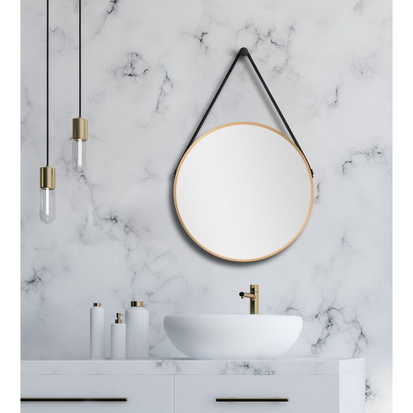 Badspiegel 'Silver Coiffeur' goldfarben Ø 50 cm