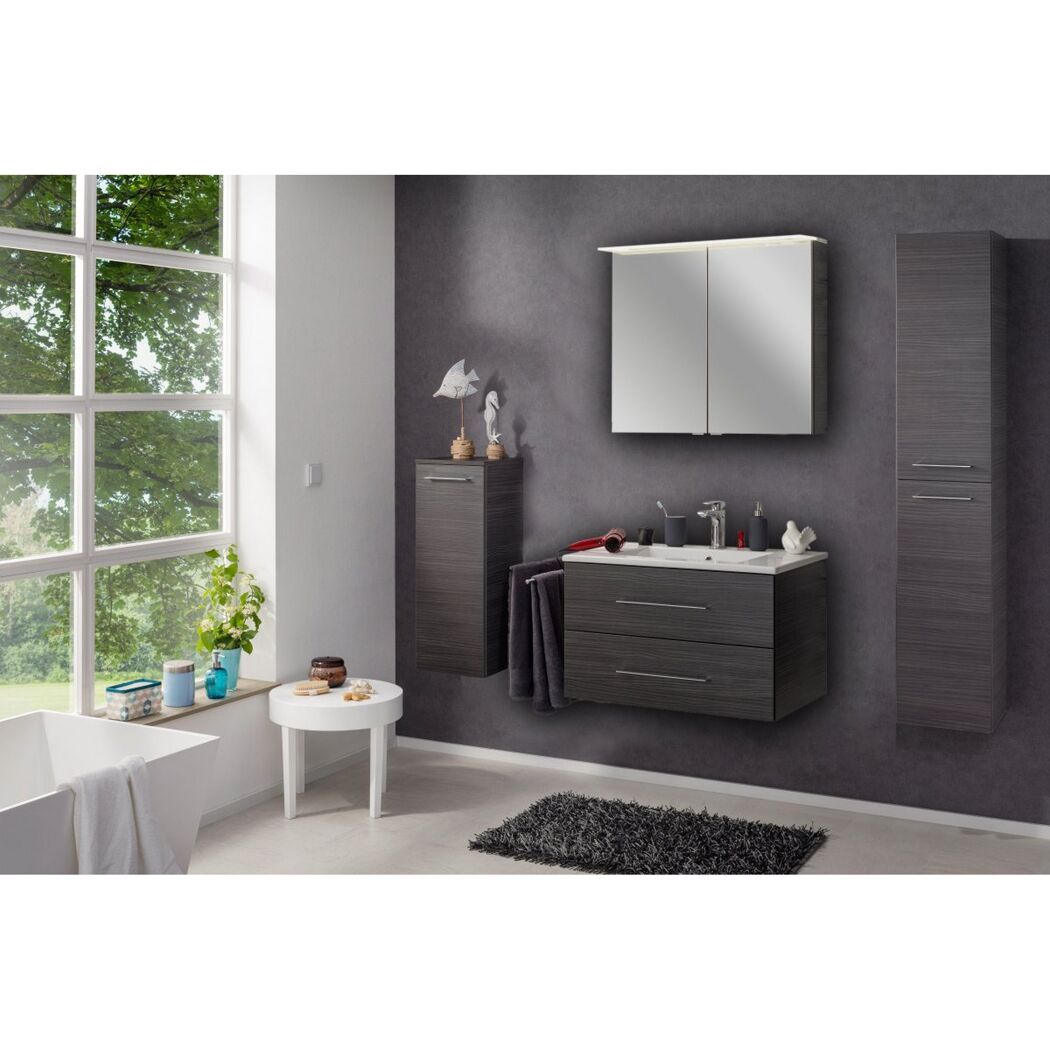 Badezimmermöbel Set mit Spiegelschrank und Waschbecken