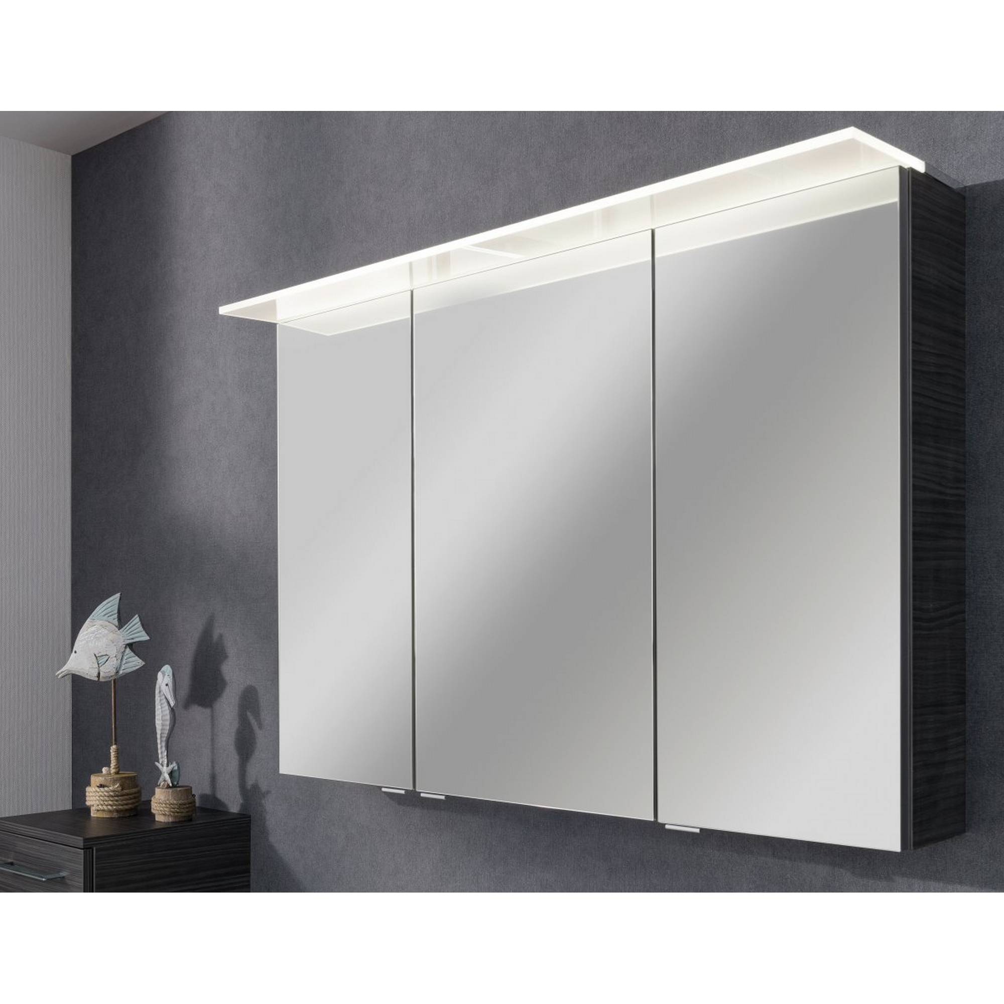 LED-Spiegelschrank 'B.Perfekt' braun glänzend 100 x 69,4 x 15,2 cm + product picture