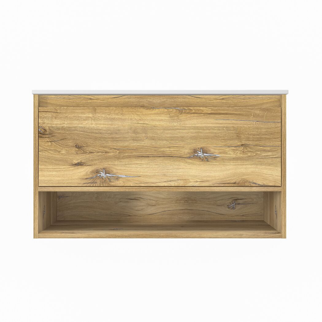 Waschbecken mit Unterschrank 'Mano' braun 90 x 52 x 45 cm
