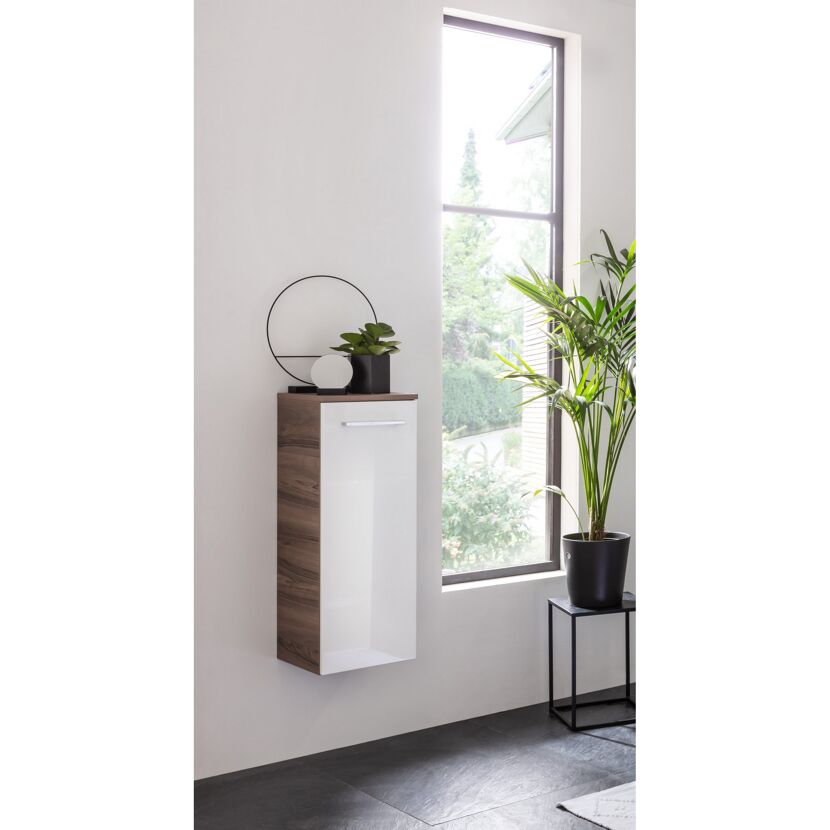 Hängeschrank Verona Midi weiß und walnussfarben