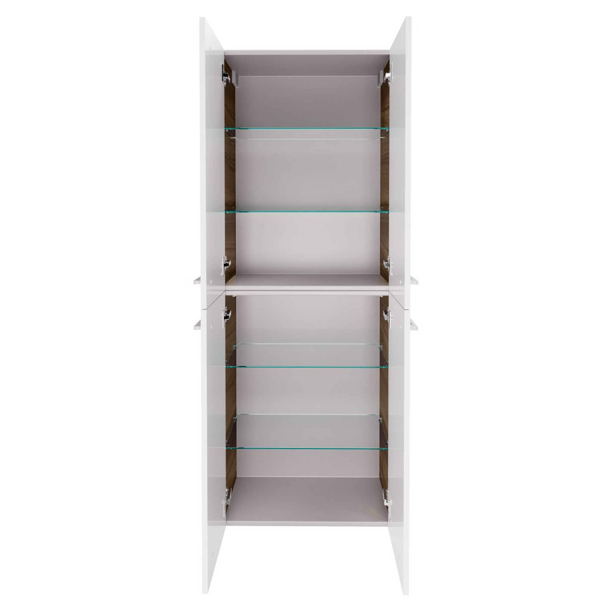 Doppelhochschrank 'Verona' nussbaum, weiß 60 x 162 x 31,8 cm + product picture