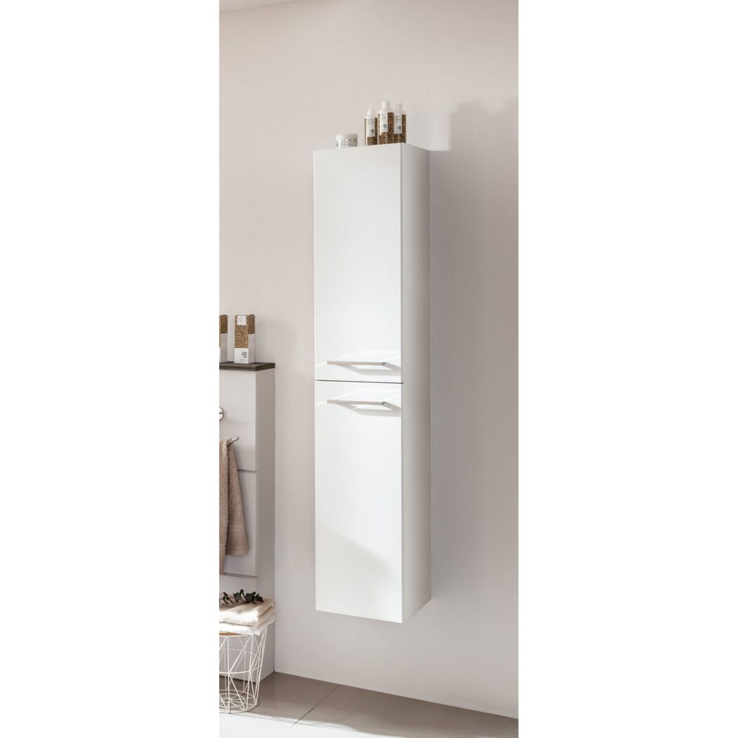 Weißer Hochschrank mit zwei Türen
