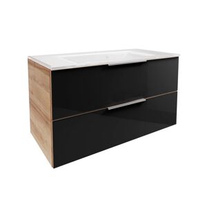 Waschbecken mit Unterschrank 'B.Brillant' braun, anthrazit lackiert 100 x 56 x 50 cm