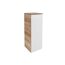 Weißer Hochschrank mit Holzdekor