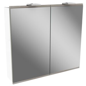 Spiegelschrank weiß/eschefarben 80 x 71,2 x 15,3 cm