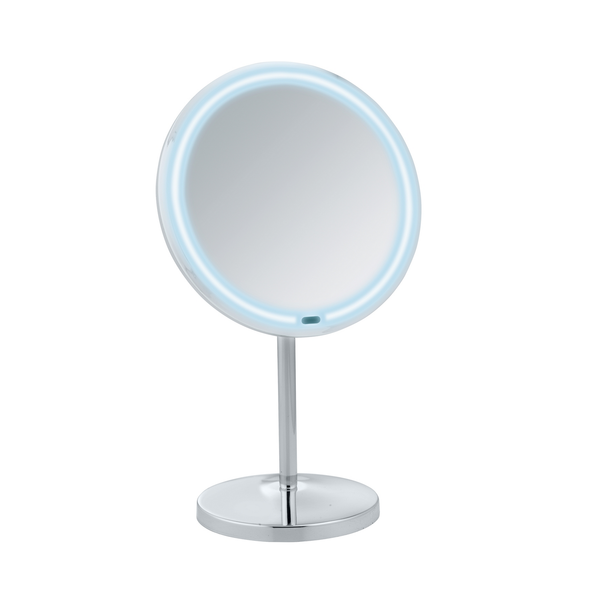 Standspiegel 'Onno' mit LED, silber glänzend Ø 20 cm, mit 5-fach Vergrößerung + product picture
