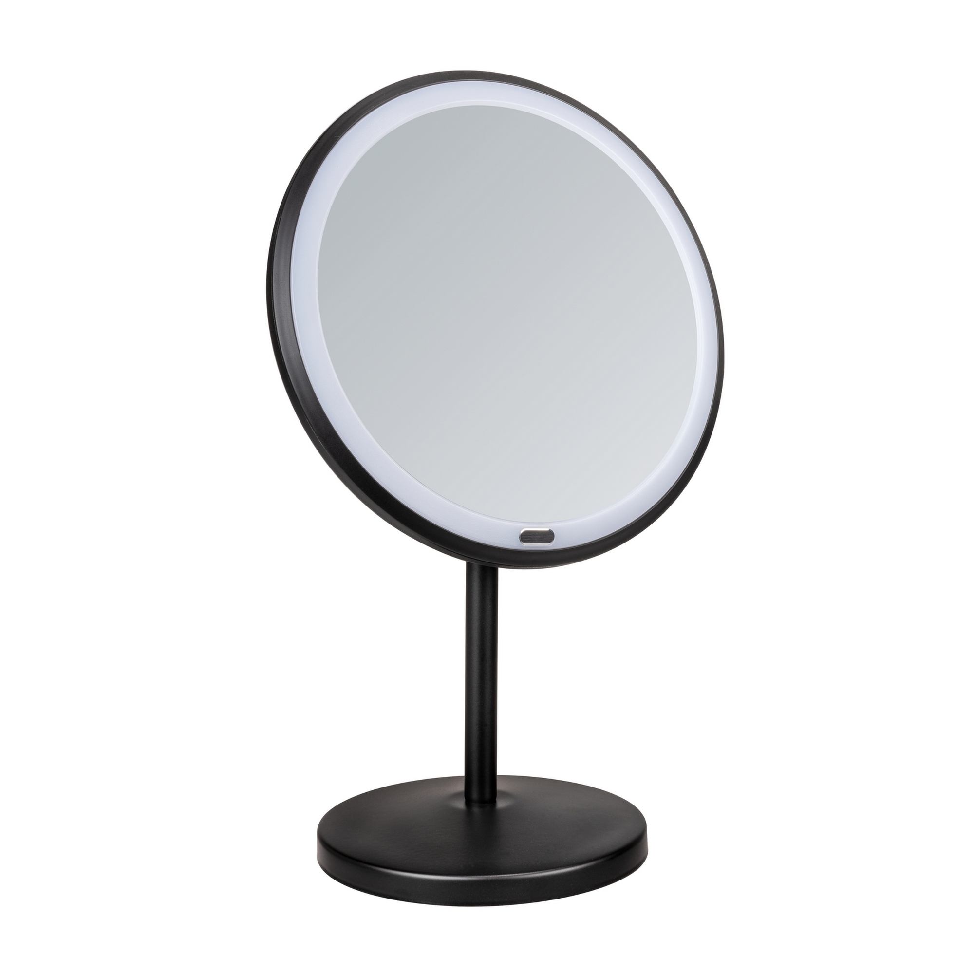 Standspiegel 'Onno' mit LED, schwarz matt Ø 20 cm, mit 5-fach Vergrößerung + product picture