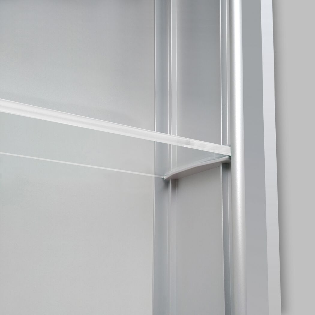 LED-Spiegelschrank 'Aluminio Vegas' silbern 70 x 50 x 13,1 cm
