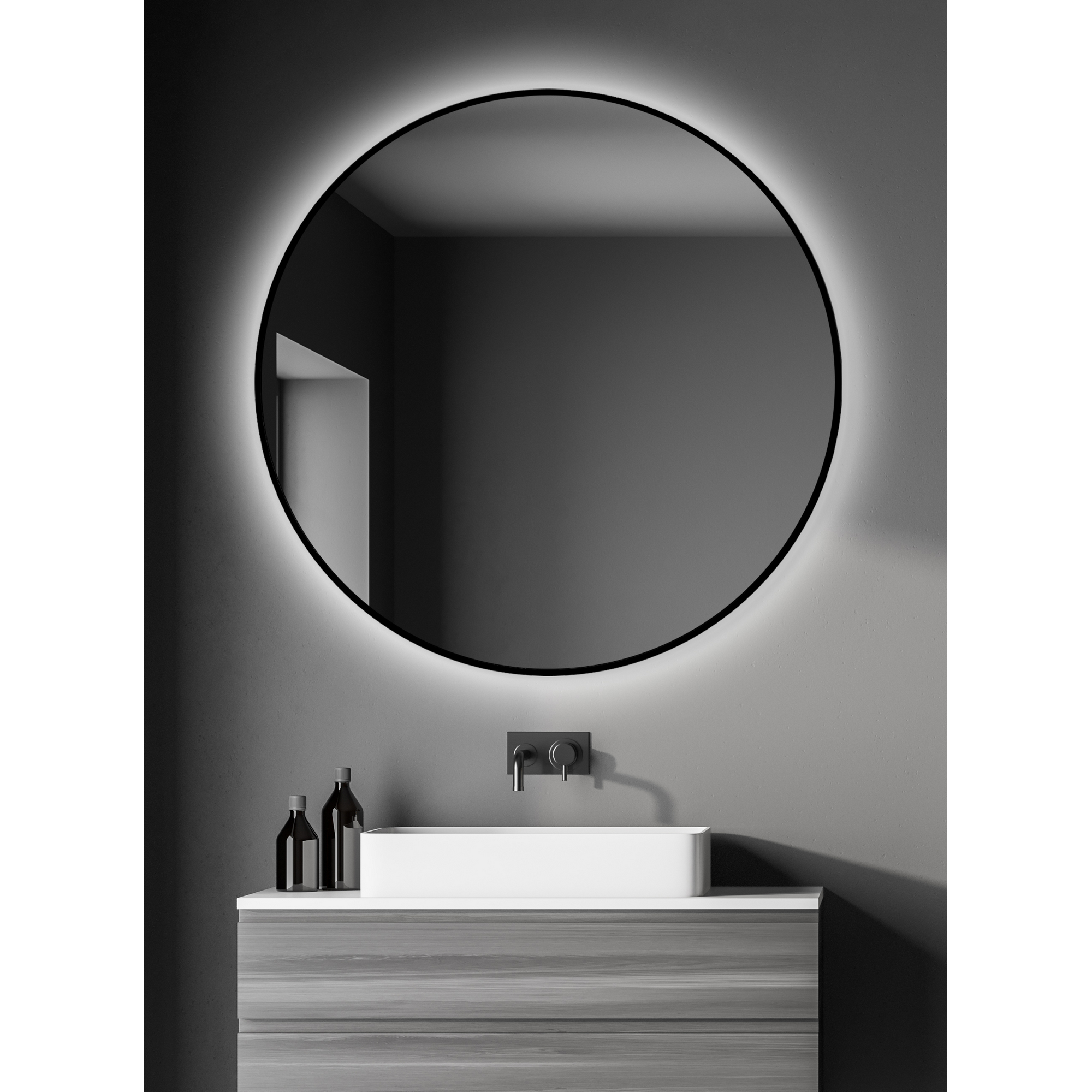 LED-Spiegel 'Silver Globo Black' Ø 100 cm + product picture