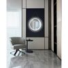 Runder LED-Spiegel mit schwarzem Lederband