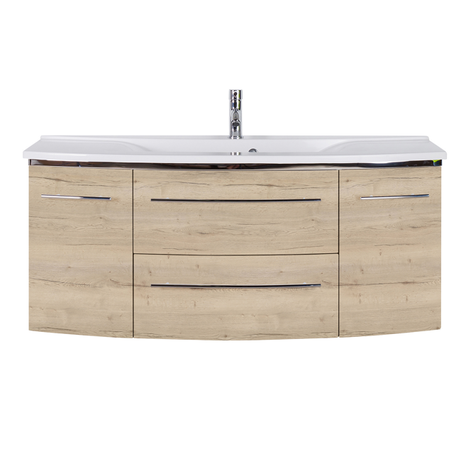 Bild von Waschtisch mit Unterschrank 'OPTIpremio 2040city' eichefarben 122 x 90 x 48 cm