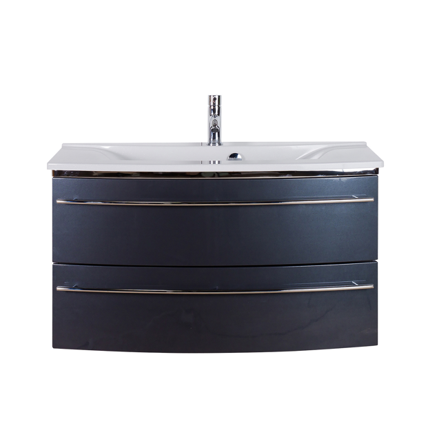 Bild von Waschbecken mit Unterschrank 'OPTIpremio 2040city' anthrazit foliert 92,4 x 90 x 48 cm