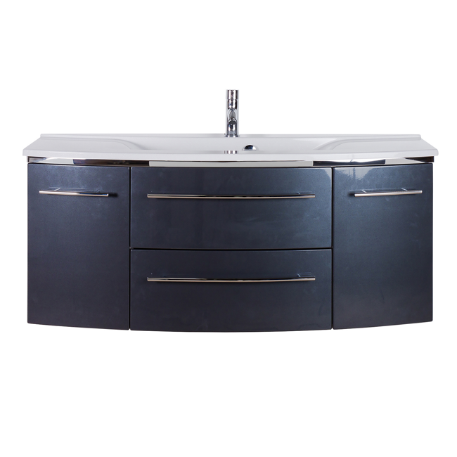 Bild von Waschbecken mit Unterschrank 'OPTIpremio 2040city' anthrazit foliert 122 x 90 x 48 cm
