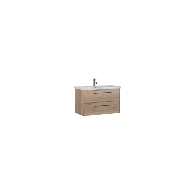 Bild von Waschbecken mit Unterschrank 'OPTIpremio 2400modern' braun 80 x 40,6 x 45,5 cm