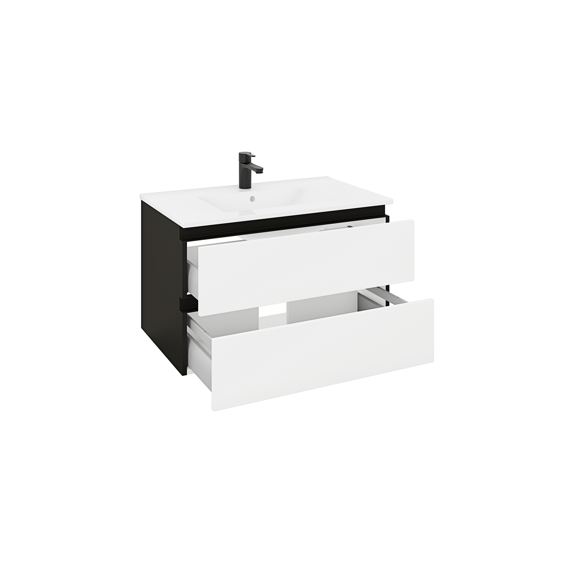 Waschtischunterschrank 'OPTIpremio 2510clarus' weiß, schwarz 82 x 47,8 x 47 cm + product picture