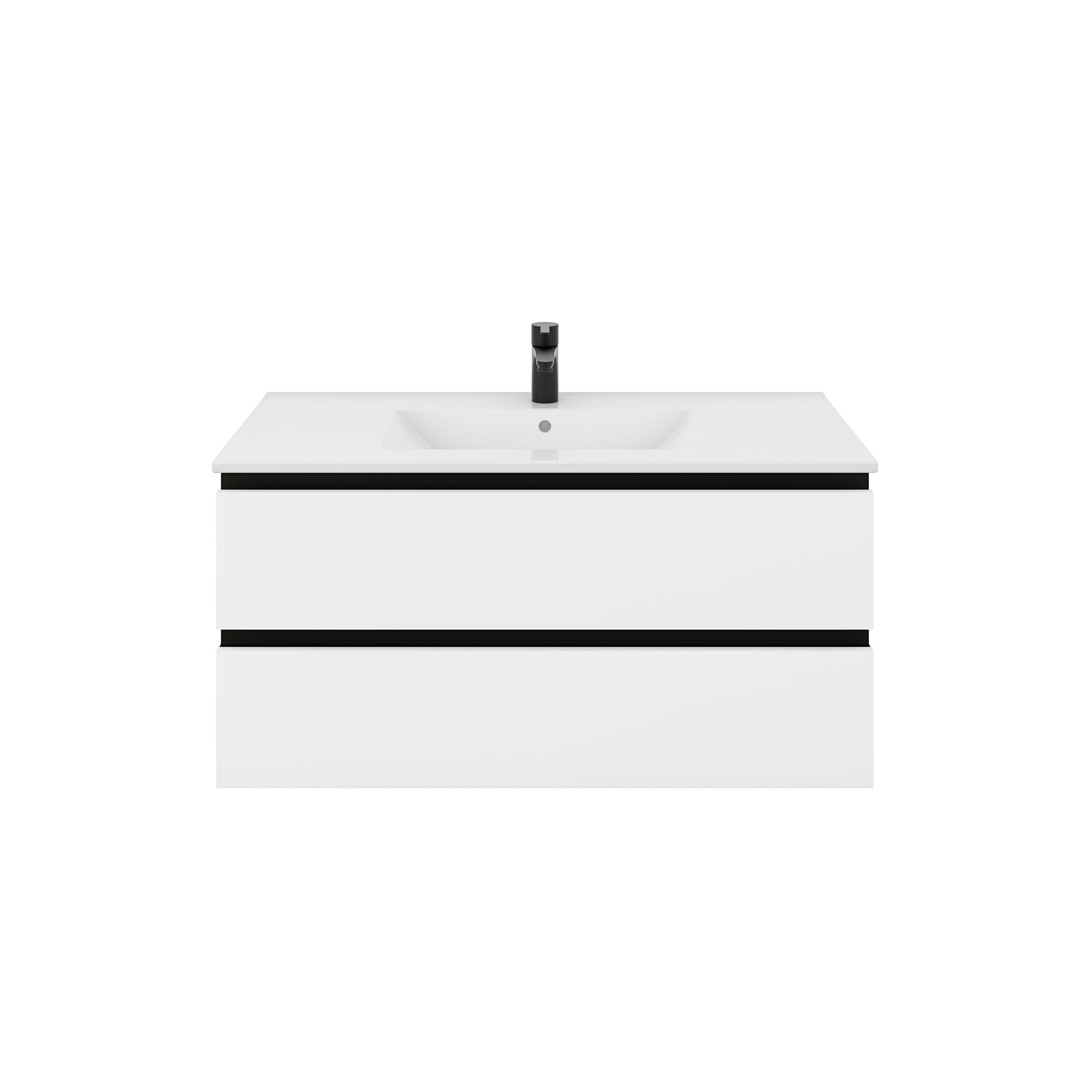 Waschtischunterschrank 'OPTIpremio 2510clarus' weiß, schwarz 102 x 47,8 x 47 cm + product picture