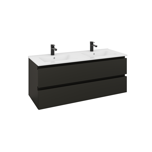 Bild von Waschbecken mit Unterschrank 'OPTIpremio 2510clarus' schwarz matt 122 x 47,8 x 47 cm