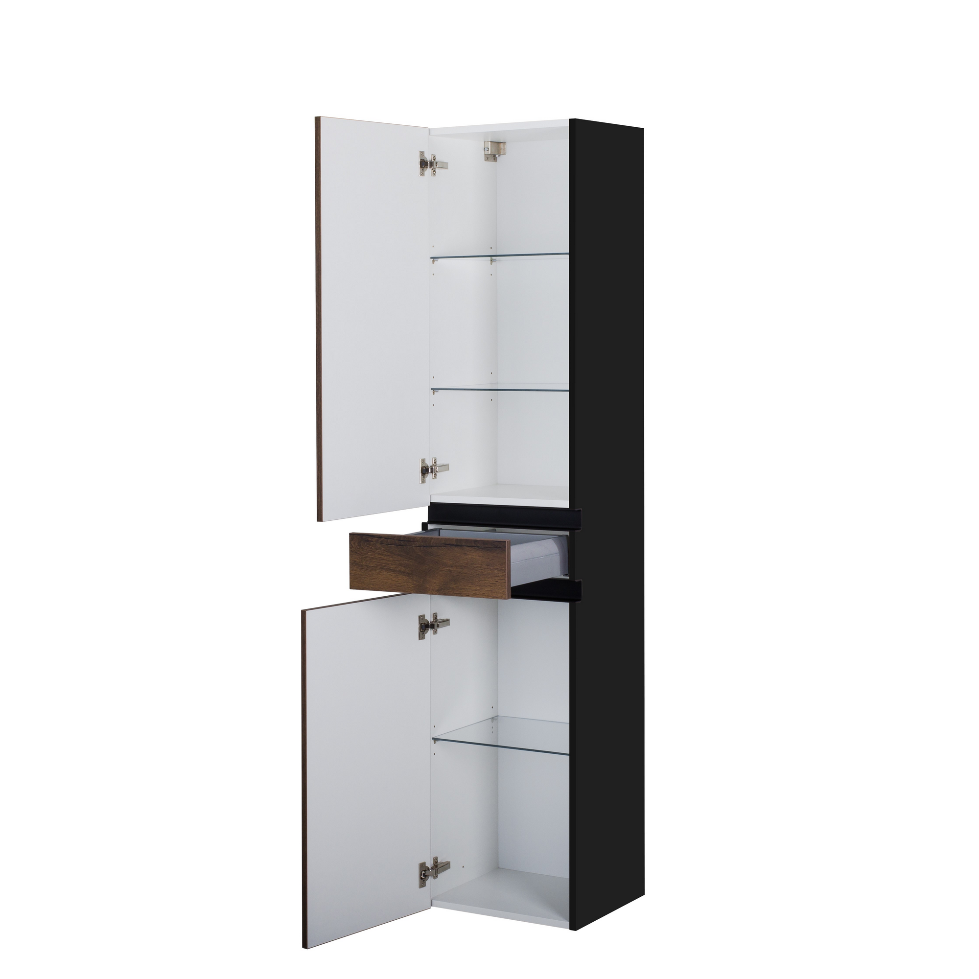 Beistellschrank 'OPTIpremio 2510clarus' braun, schwarz 40 x 178,7 x 35 cm + product picture