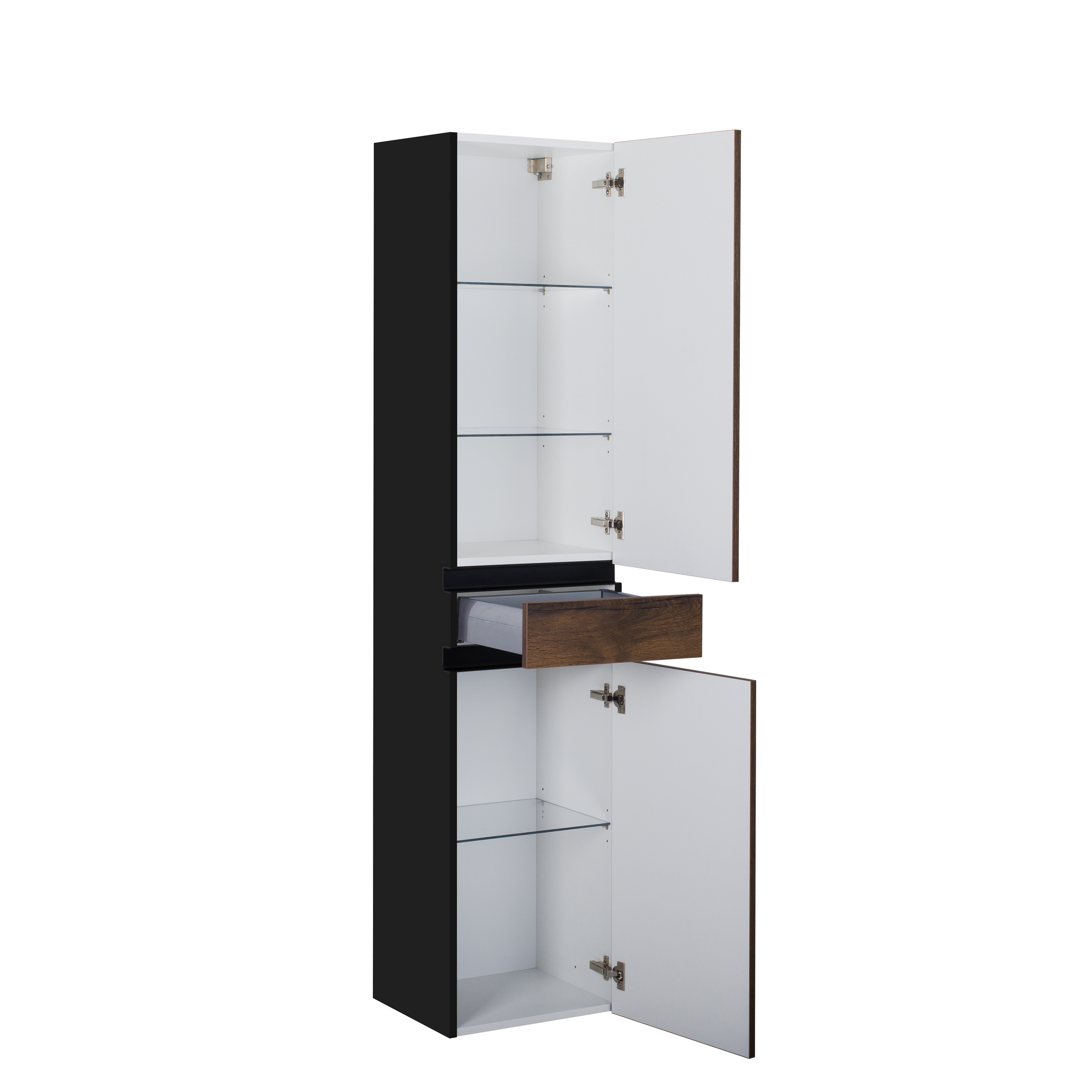 Beistellschrank 'OPTIpremio 2510clarus' braun, schwarz 40 x 178,7 x 35 cm + product picture