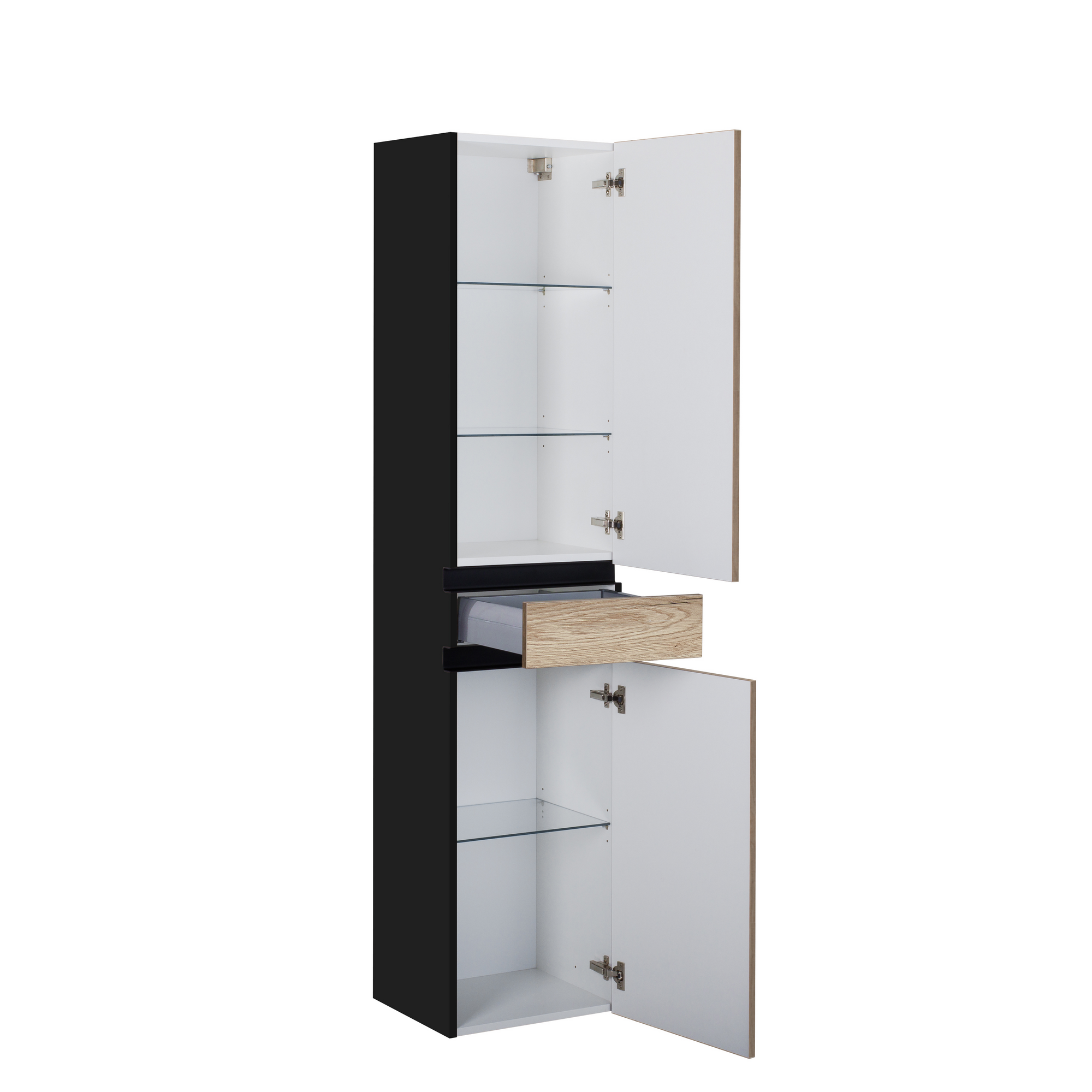 Beistellschrank 'OPTIpremio 2510clarus' braun, schwarz 40 x 178,7 x 35 cm + product picture